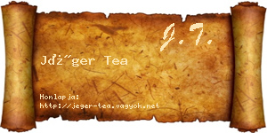 Jéger Tea névjegykártya